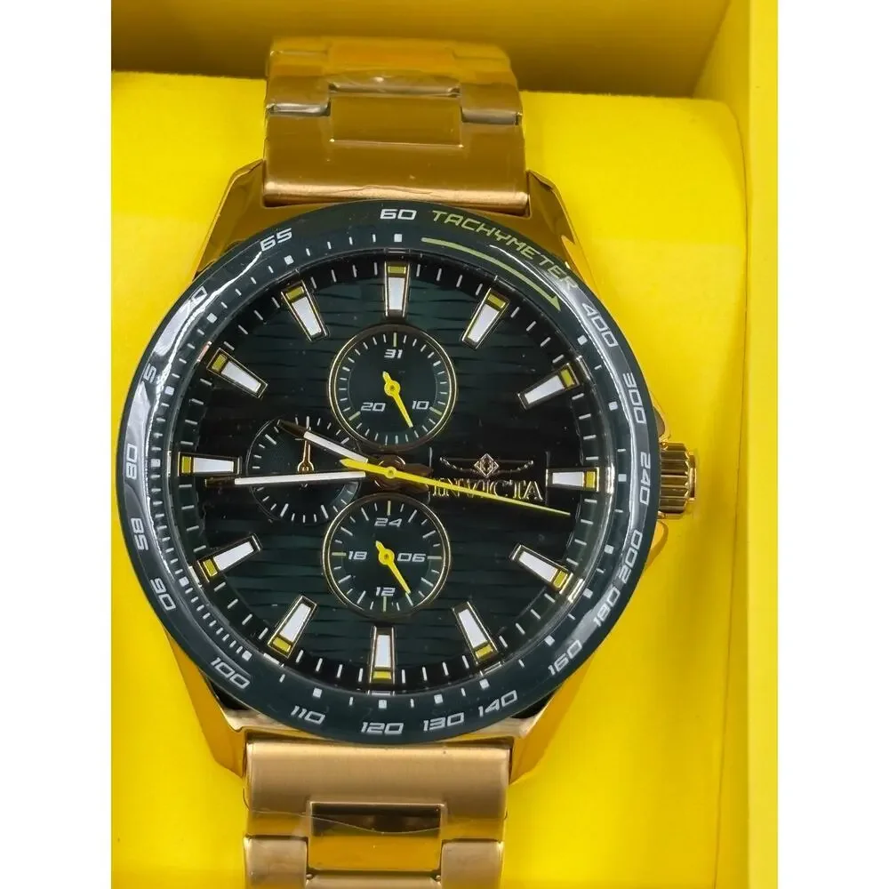 Invicta Racing Men’s Watch 44mm Gold New in Box